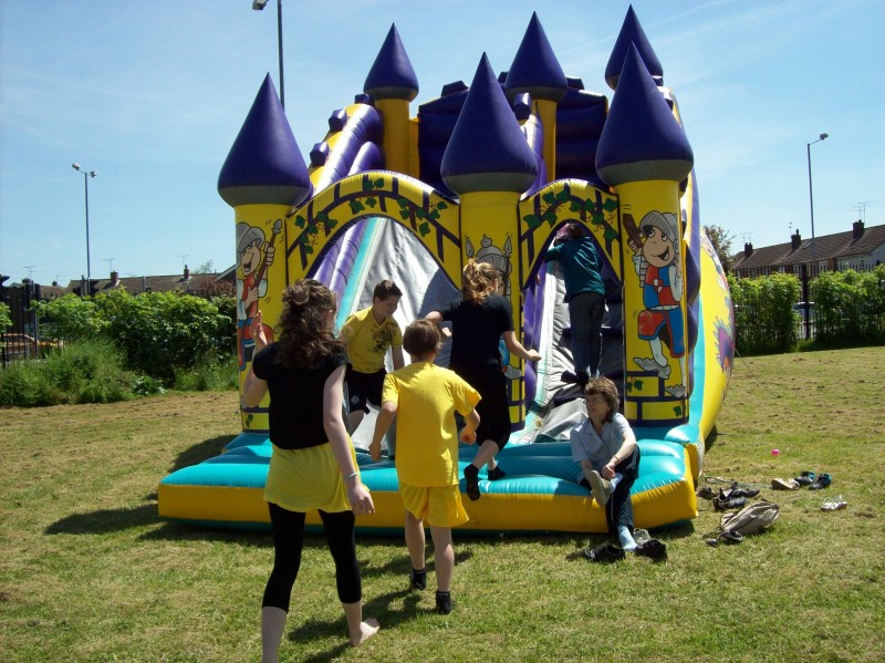 Fun on a Bouncy Slide